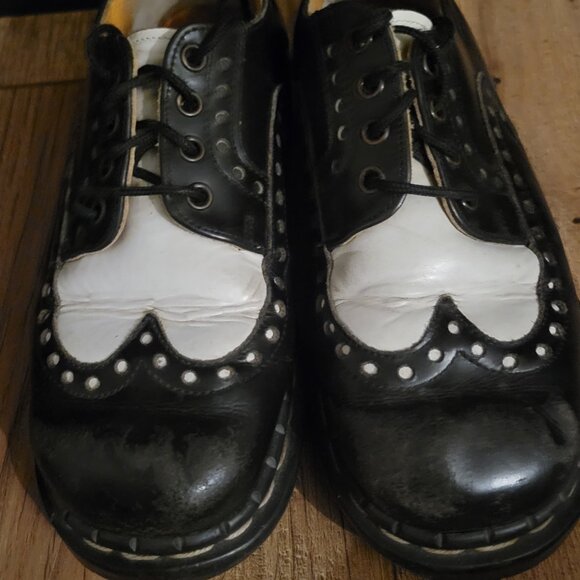 Grip fast two tone winged 4 eye boots/shoe - Picture 3 of 4